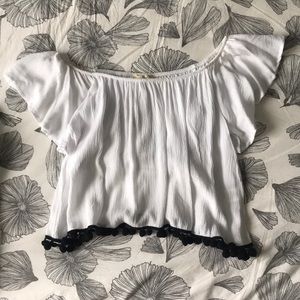 off the shoulder flowy top